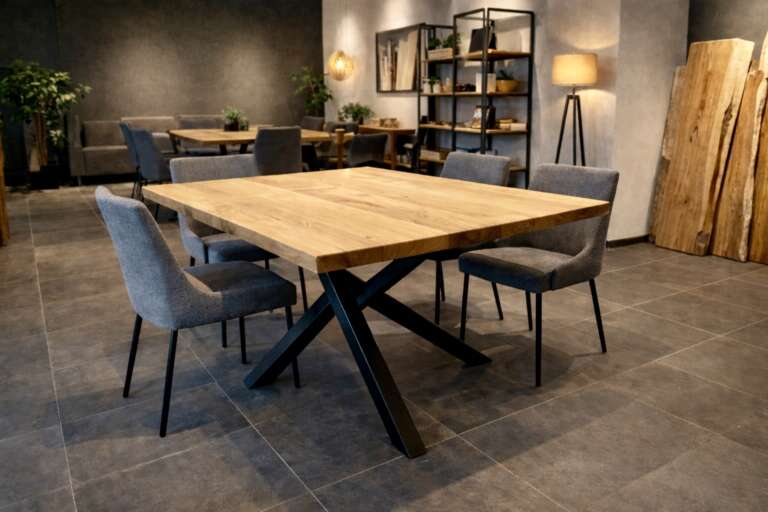 table en chêne carrée
