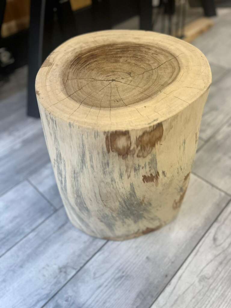 Pouf en palissandre des Indes rond, diamètre 67 cm
