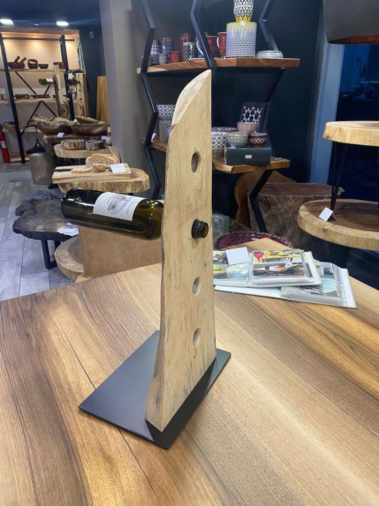 support à vin artisanal en bois massif – Mazawood