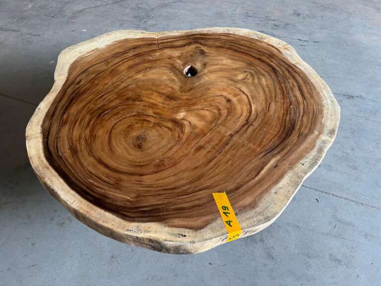 Table A19 en suar massif motif concentrique central Mazawood