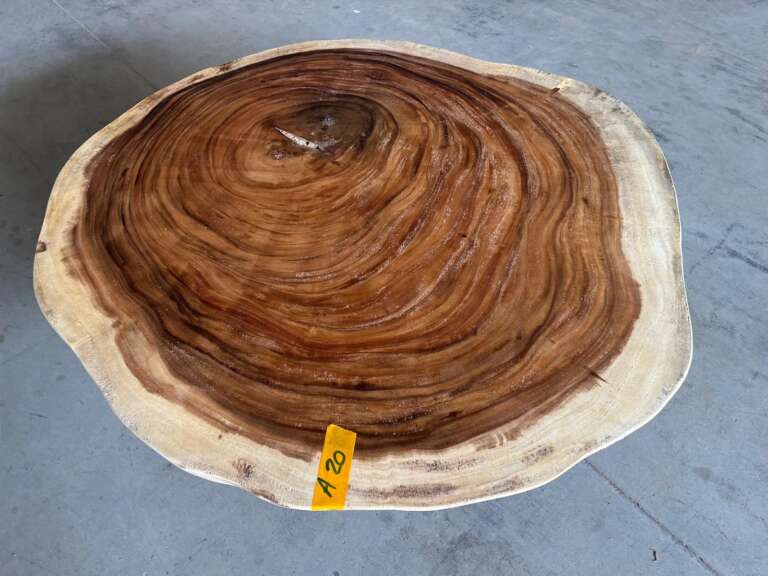 Plateau de table suar A20 forme ronde bois noble Mazawood