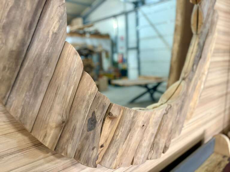 Miroir en teck massif
