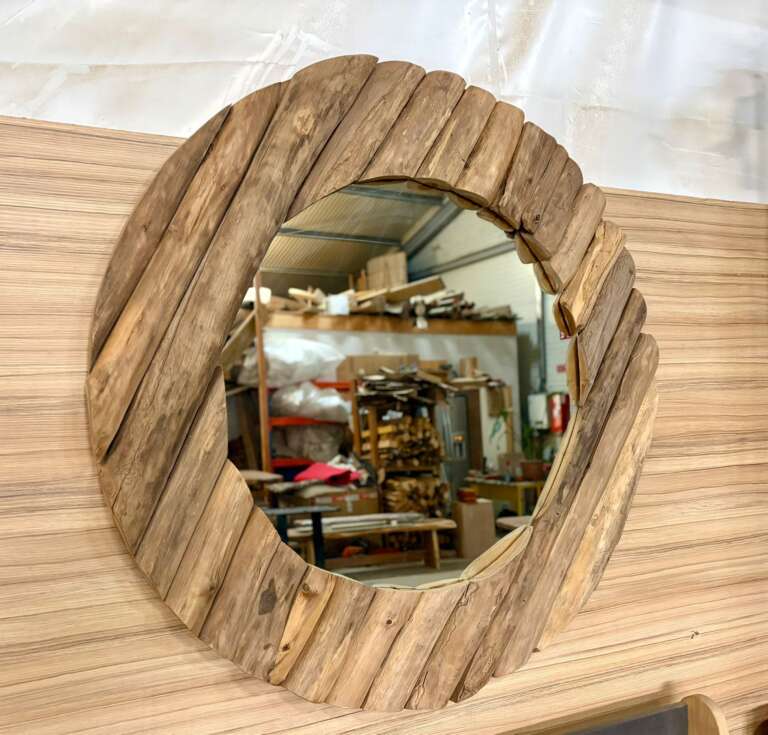 Miroir en teck massif