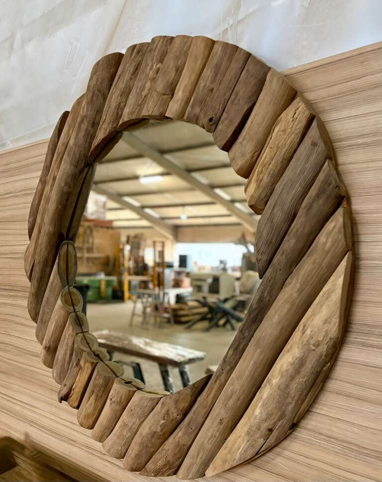 Miroir en teck massif