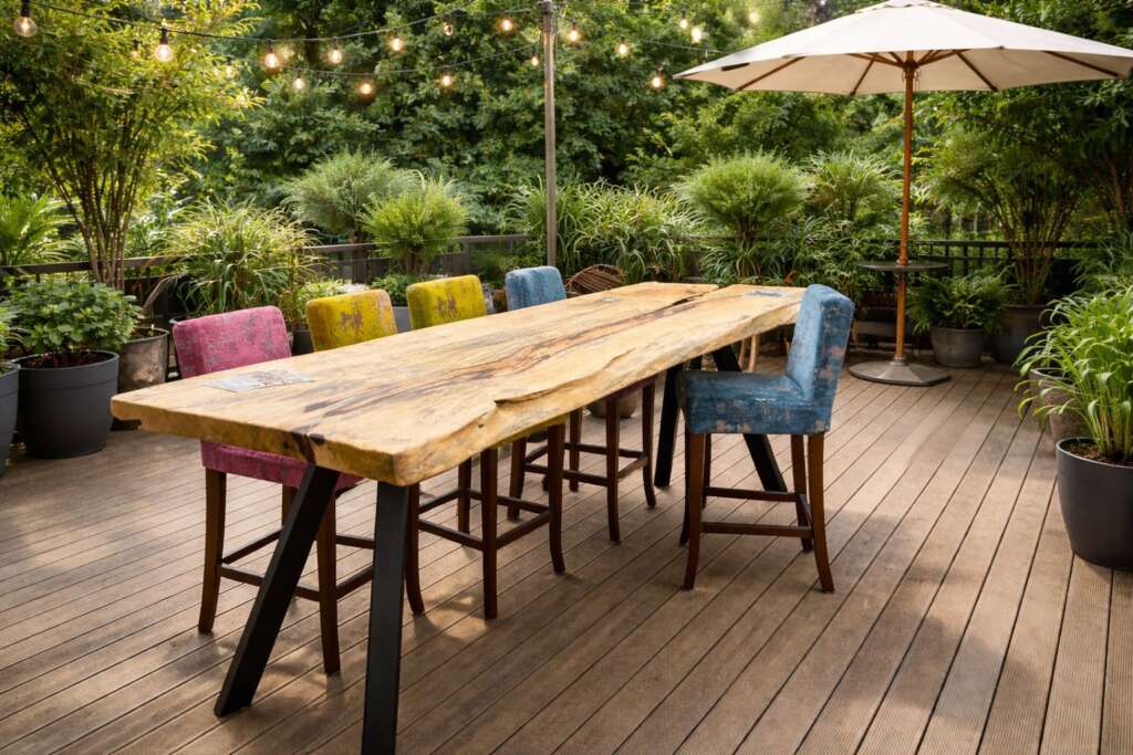 table mange debout en palissandre des indes