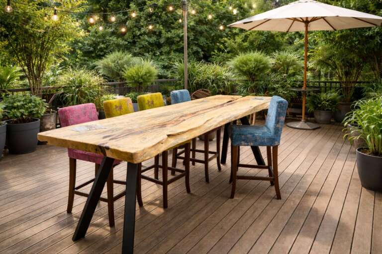table mange debout en palissandre des indes