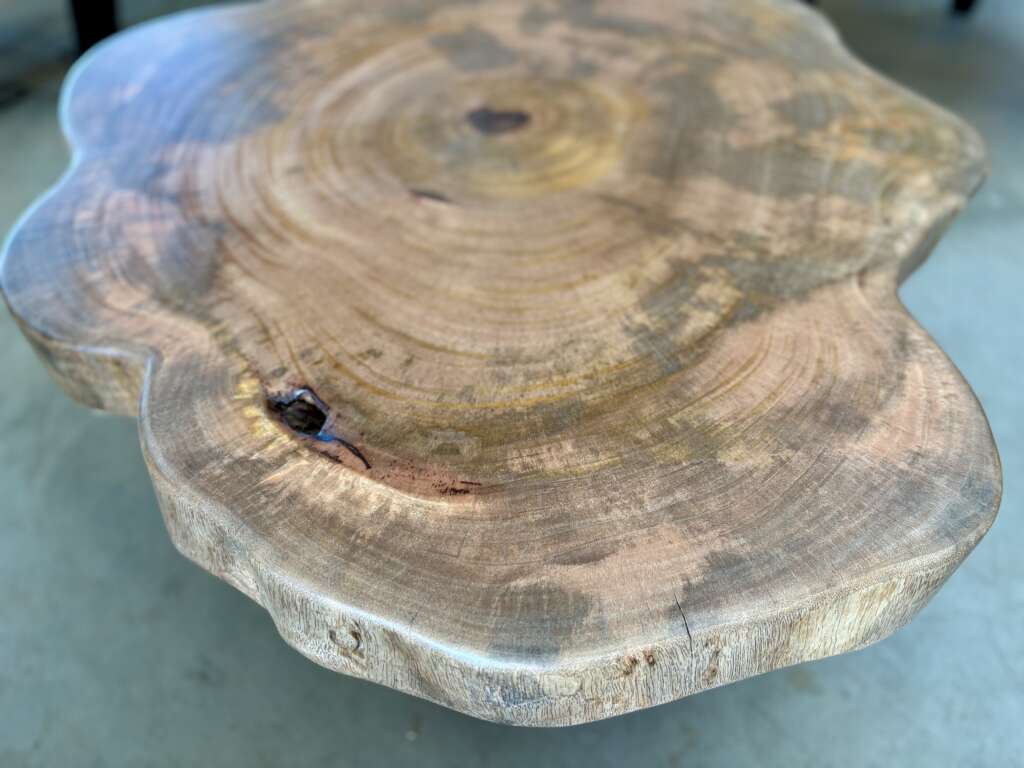 table basse en manguier massif